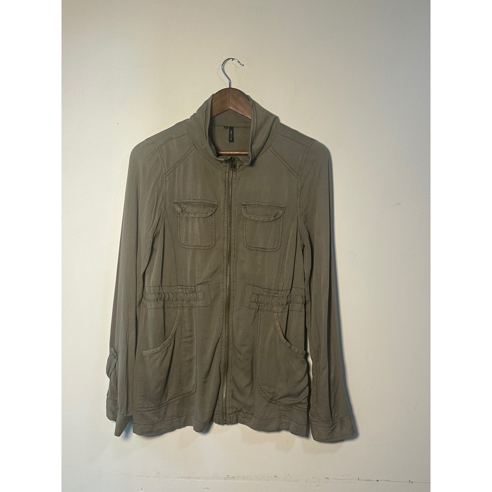 Maurices Olive Green Utility Jacket Rayon Drawstring Waist Sz S